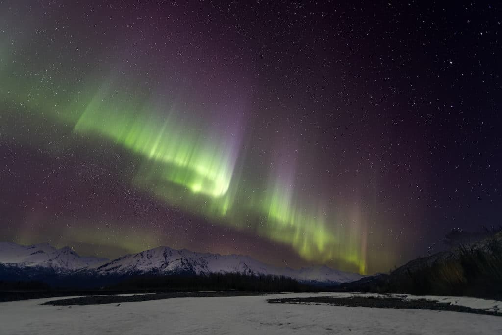 Aurora Seen From The Knik River Area By Jacob Cohen