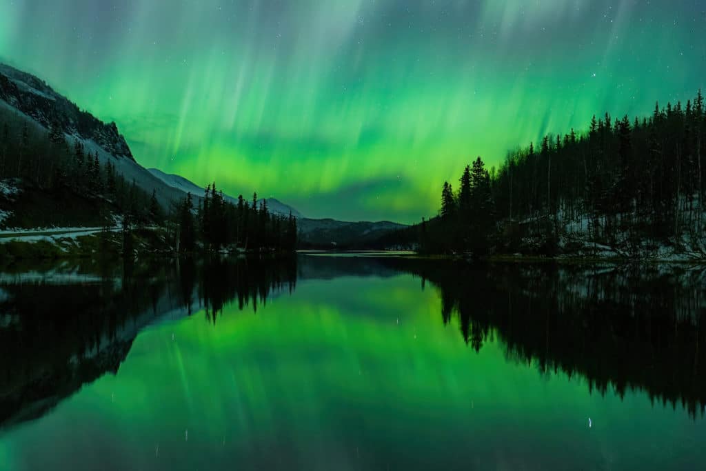 Beautiful Aurora Reflection In Alaska - Jacob Cohen