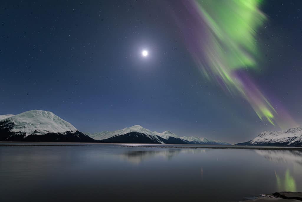 View Of The Northern Lights From The Seward Highway Near Anchorage Alaska - Chad Kotter