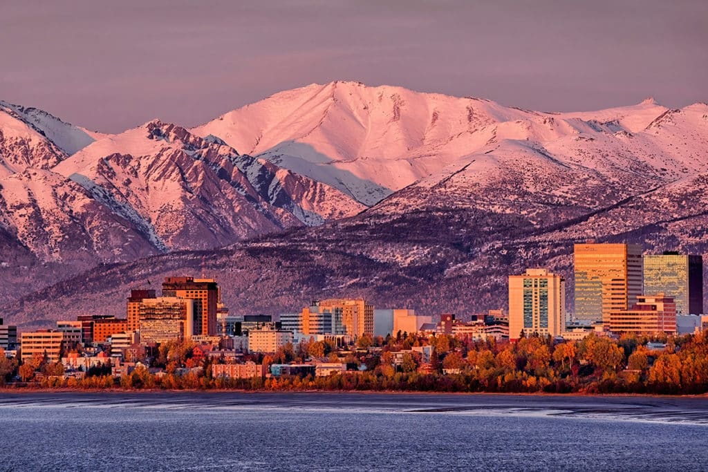 A Beautiful View Of Downtown Anchorage From Earthquake Park
