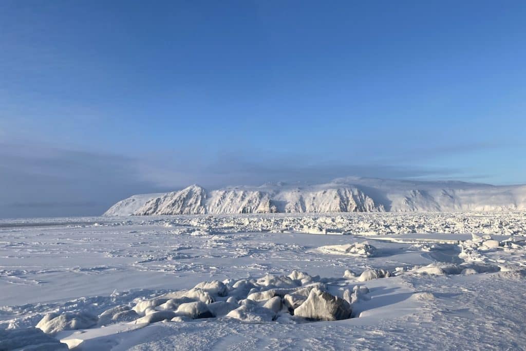 Looking Towards Big Diomede Which Is Russia