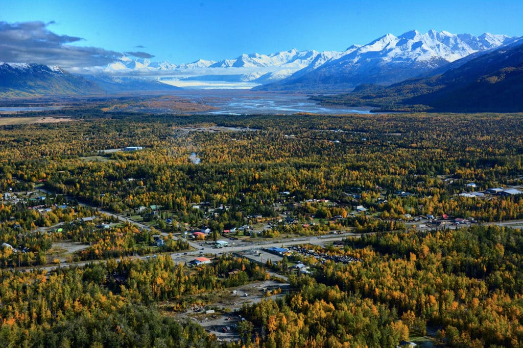 Overlooking The Town Of Palmer On The Drive From Anchorage To Valdez