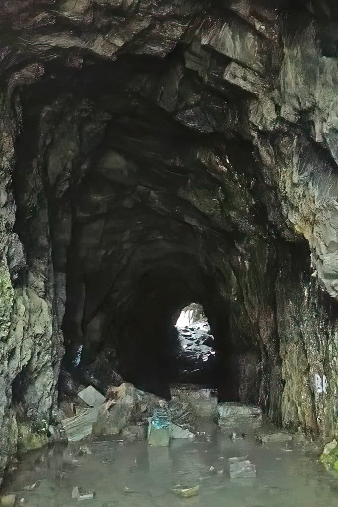 View of an old railroad tunnel on the way to Valdez Alaska