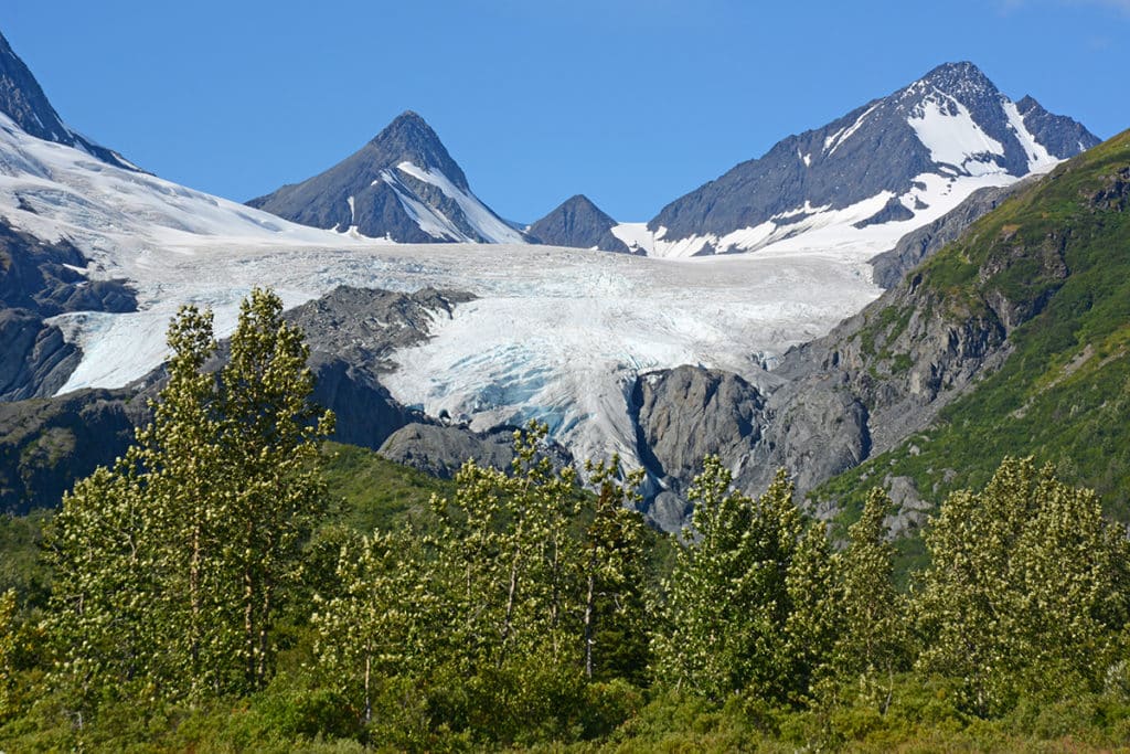 View of the Worthington Glacier from the overlook on your drive to Valdez from Anchorage