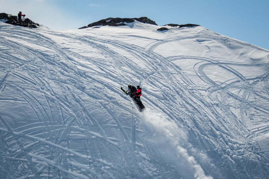 Snowmachining In Alaska In April Near Thompson Pass