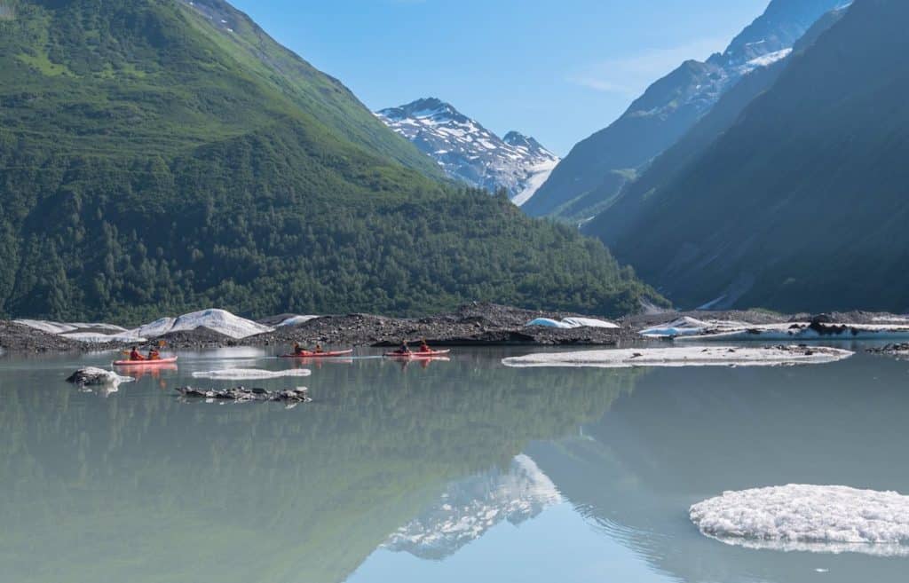 Kayaking On Valdez Glacier Lake in June